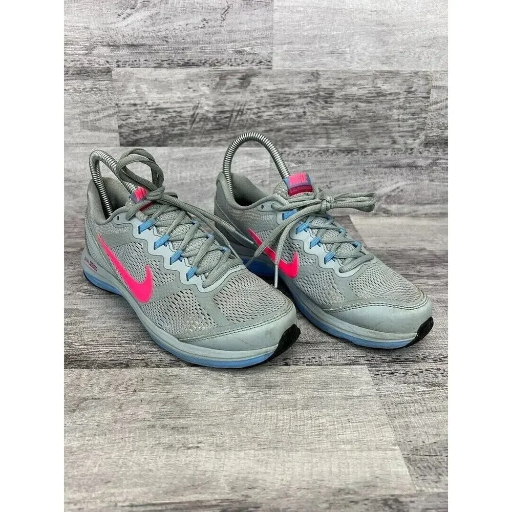 Nike Womens Dual Fusion Running Shoes - Size 6.5 Gray & Pink